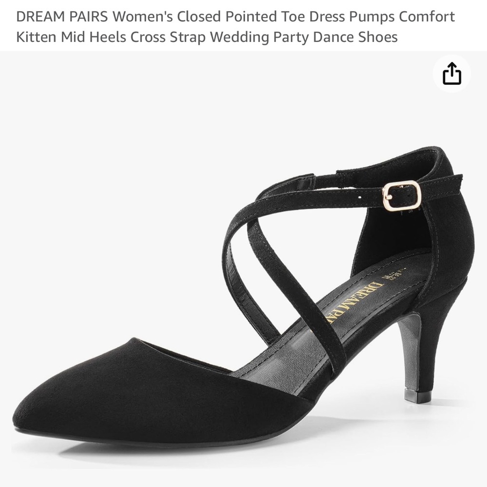 Dream Pairs Black Suede Dress Pumps. Size 9. Never Worn.